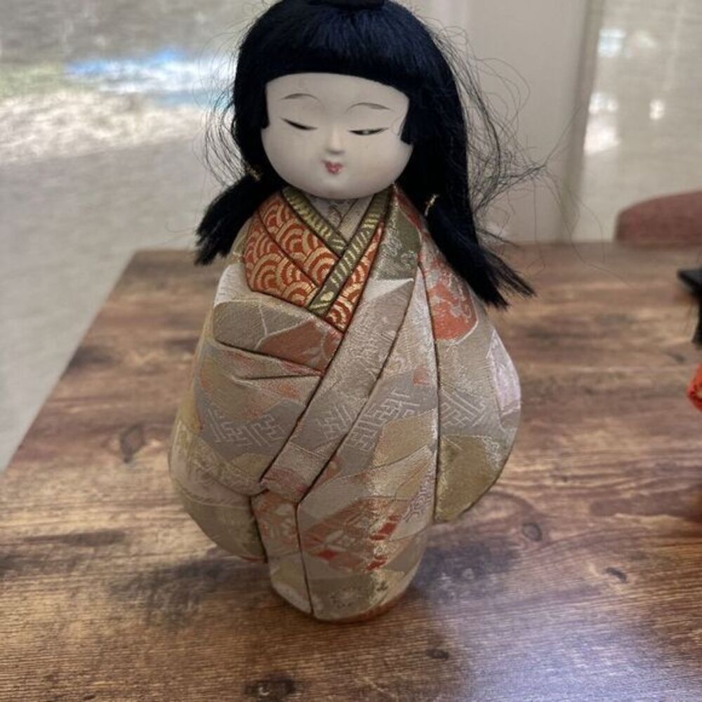 Vintage Japanese Ichimatsu 10" Girl Porcelain Doll With Kimono